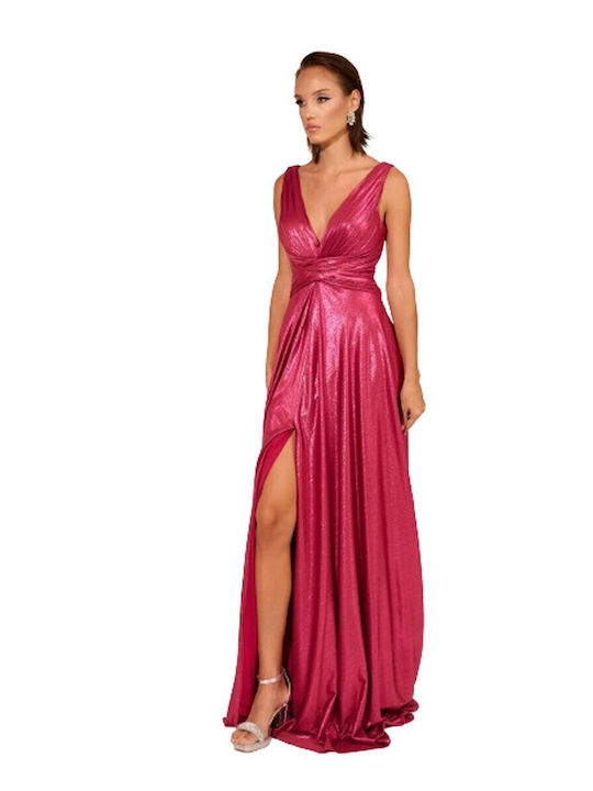 Kalliope Summer Maxi Dress with Slit Fuchsia