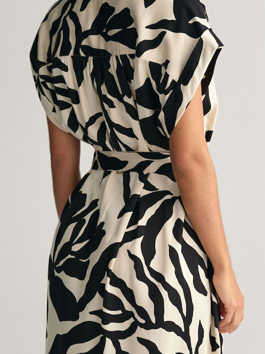Summer Midi Dress Black/White