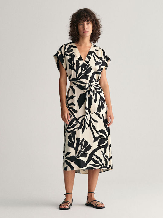 Summer Midi Dress Black/White