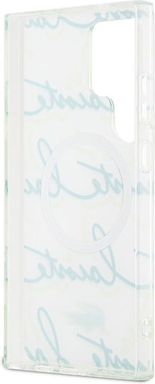 Lacoste Logo Script Magsafe Back Cover Πλαστικό Λευκό (Galaxy S24 Ultra)