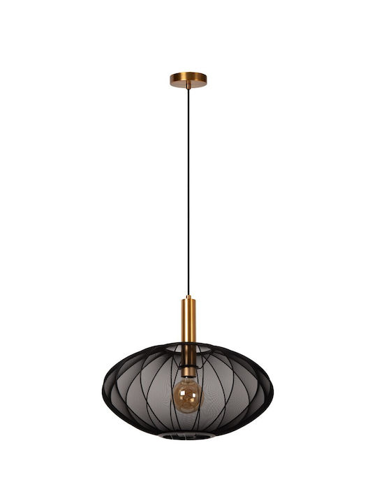 Lucide Lightning Adjustable Pendant Light Black with Socket E27 50cm