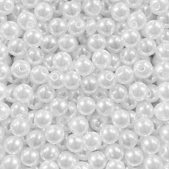 Acrylic Craft Beads White 1000pcs 8mm