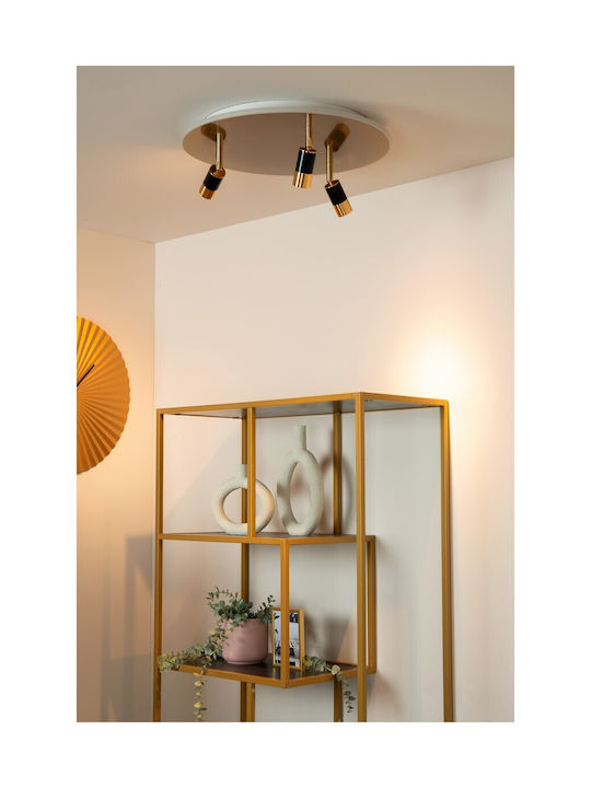 Lucide Lightning Light fixture Ceiling Mount Light Gold with Integrated LED