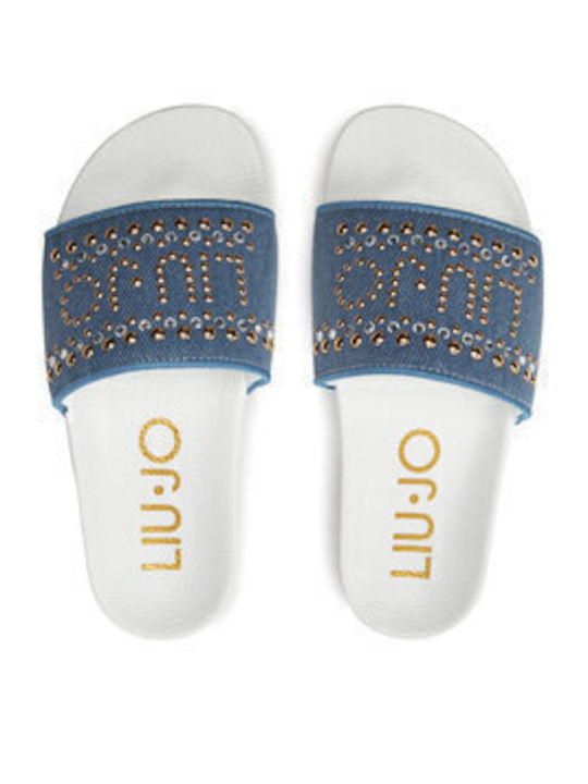 Mykonos 02 Flache Sandalen für Damen in Blau Farbe