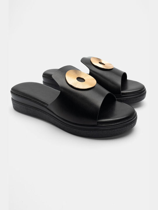 Alta Moda Women's Flat Sandals Flatforms in Black Color