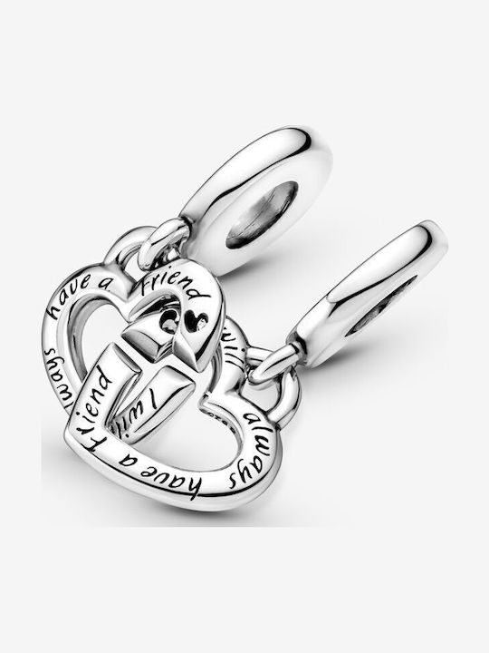 Pandora Charm Сърце от Сребро с Зиркон