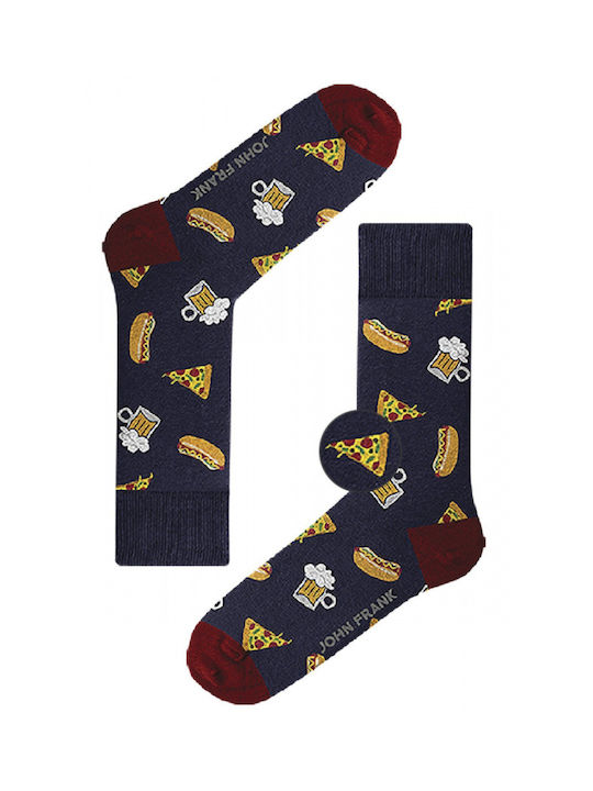 John Frank Pizza Herren Socken Dark Multicoloured 1Pack John Frank Pizza Herren Socken Dark Multicoloured 1Pack