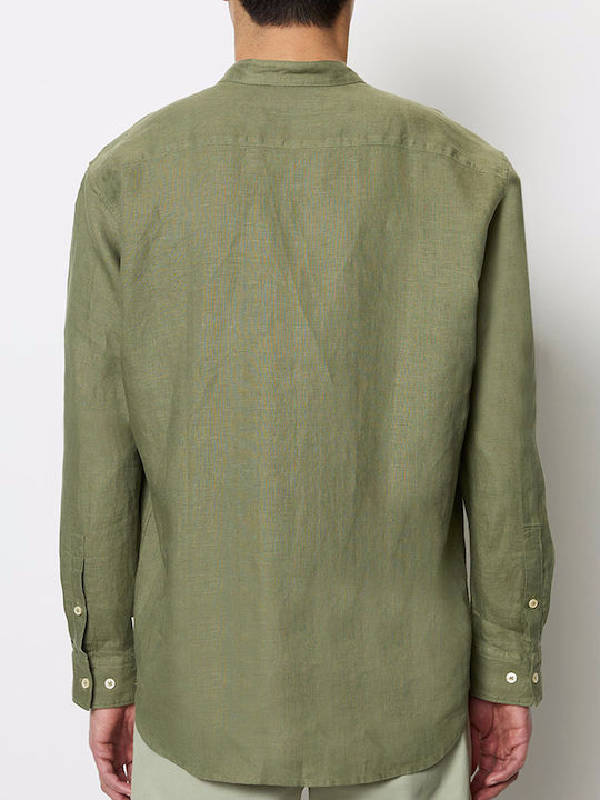 Marc O'Polo Men's Shirt Long Sleeve Linen Khaki