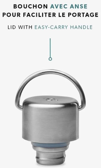 Qwetch Sticlă Termos Oțel Inoxidabil Fără BPA 600ml Argintiu