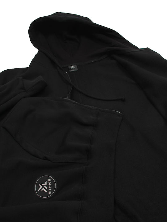 Black Hooded Cardigan