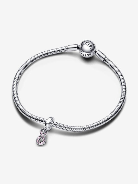 Pandora Funkelnder Infinity Anhänger mit Steinen aus Silber Rosa