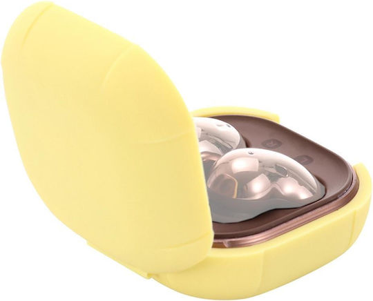 Sturzsichere Silikon-Kopfhörer-Schutzhülle mit Haken für Samsung Galaxy Buds Live / Buds2 / Buds Pro / Buds2 Pro (gelb)