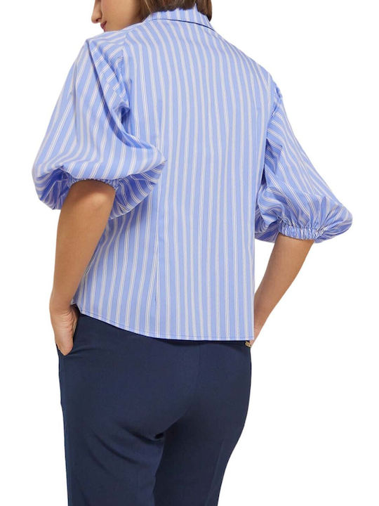 Enzzo Women's Long Sleeve Shirt Light Blue