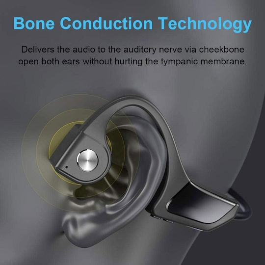 F806 Bone Conduction Bluetooth Handsfree Ακουστικά Μπλε