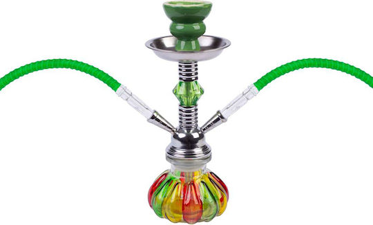 Ναργιλές Hookah Shisha Md Multicolor Διπλός 2 Hoses - 27cm