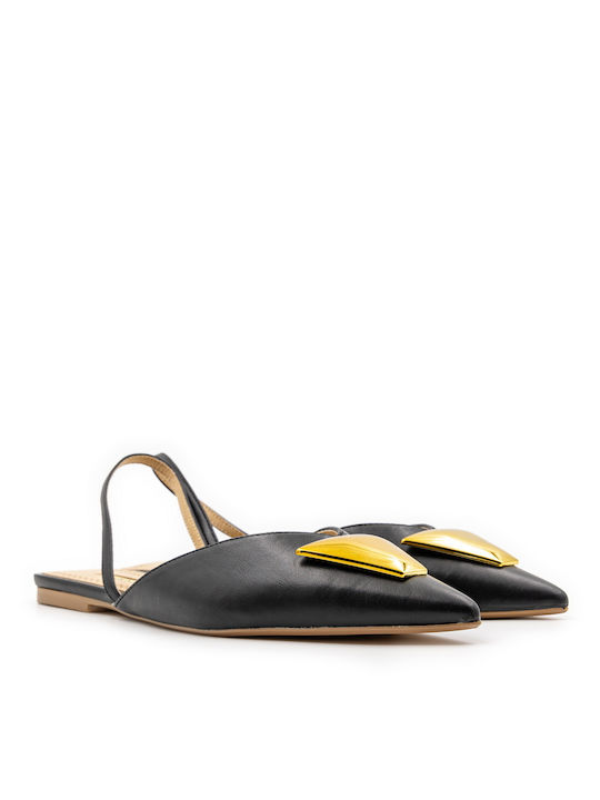 Corina Synthetic Leather Ballerinas Black