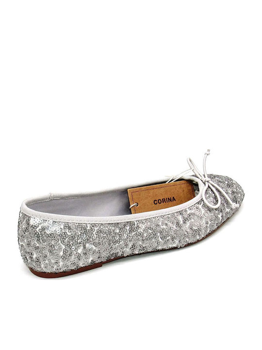 Дамски балетни обувки в Сребрист Цвят
