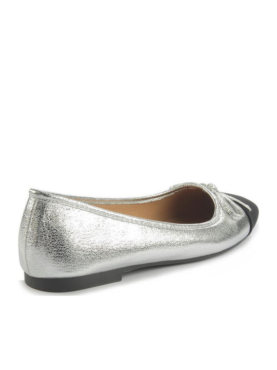 Damen Ballerinas in Silber Farbe