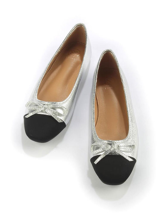 Damen Ballerinas in Silber Farbe