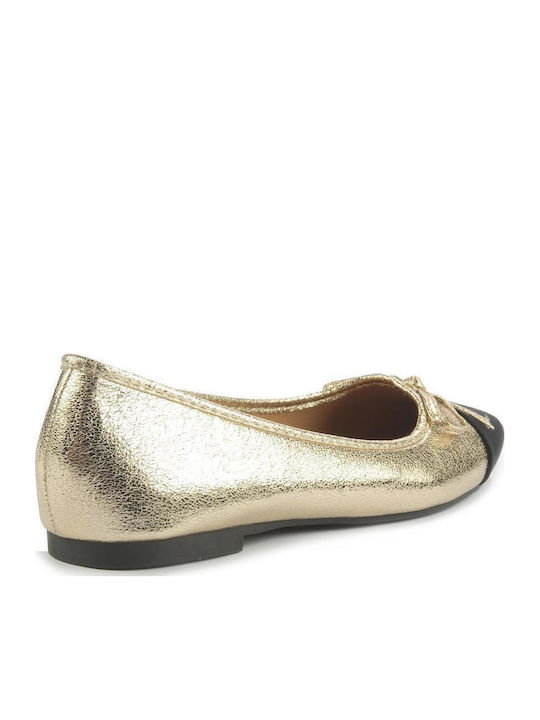 Fabric Ballerinas Gold