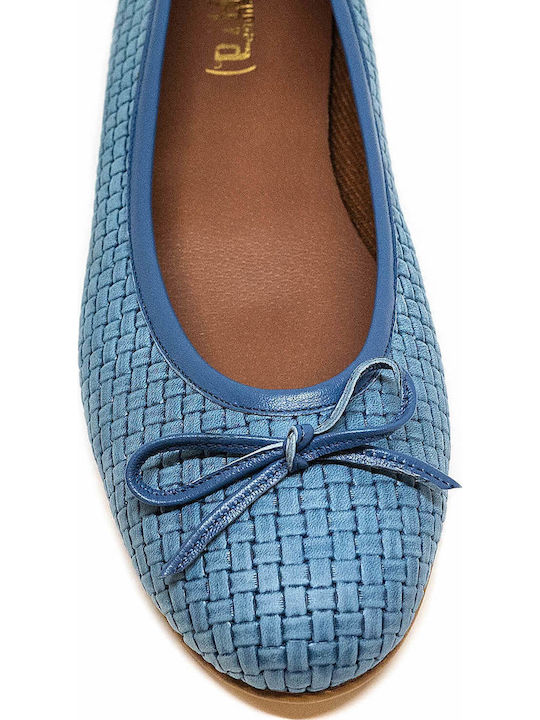 Leather Ballerinas Light Blue