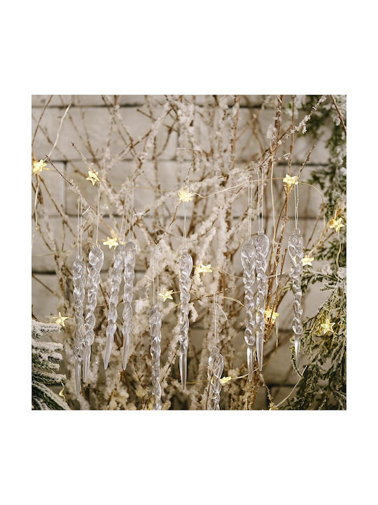 12Stk/Beutel Weihnachtszubehör Transparente Eisstange Anhänger Weihnachtsbaum Dekoration Faden Anhänger