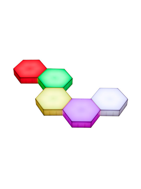 Διακοσμητικό Φωτιστικό LED Hexagon 5τμχ 9εκ.