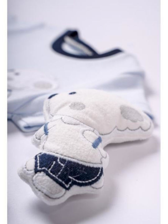 Hashtag Baby Bodysuit Set Short-Sleeved Light Blue 3pcs