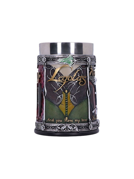 Nemesis Now Lord Rings Tankard Чаша за Бира от Неръждаема Стомана в Сив Цвят