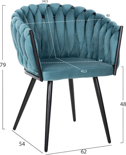 Luanda Stühle Speisesaal Turquoise 1Stück 62x54x79cm