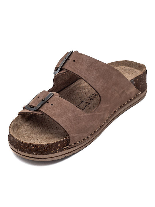 Damen Flache Sandalen Flatforms in Braun Farbe