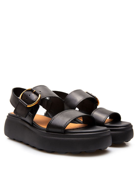 Geox Spherica Women's Flat Sandals in Black Color