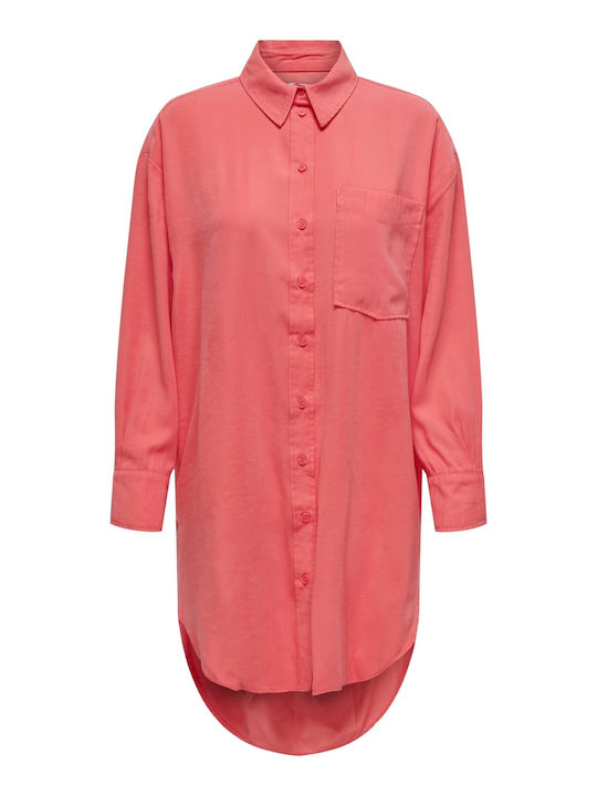 Only Women's Long Sleeve Shirt coral