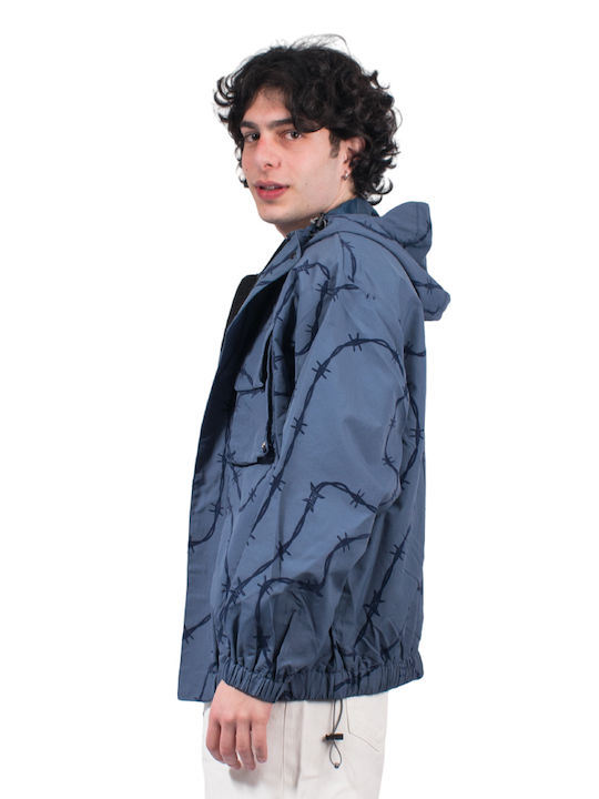 HUF Herren Winter Jacke Lässig Blau