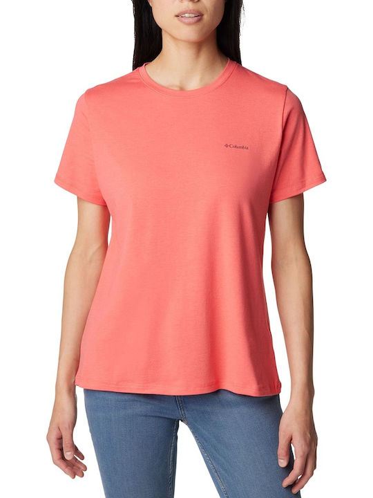 Columbia Sun Trek Women's Athletic T-shirt Coral