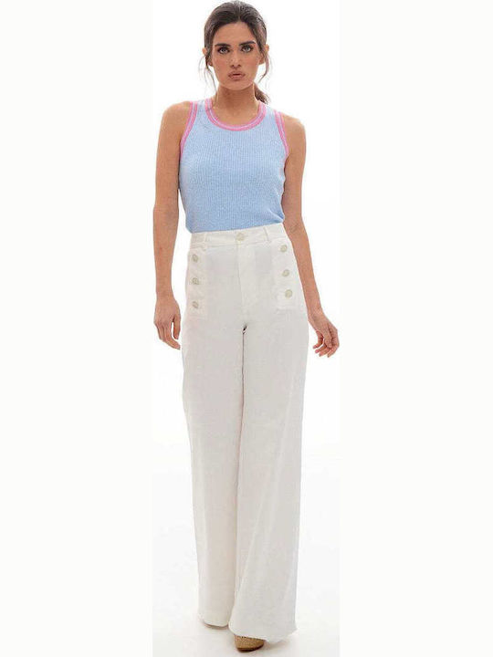 Women's Fabric Pants in Bootcut Fit White