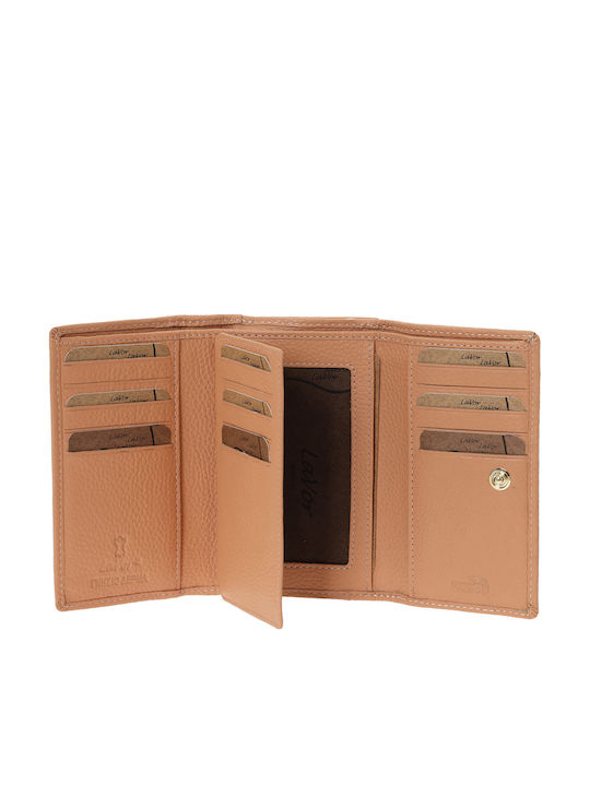 Small Leather Women's Wallet Classic with RFID Coral