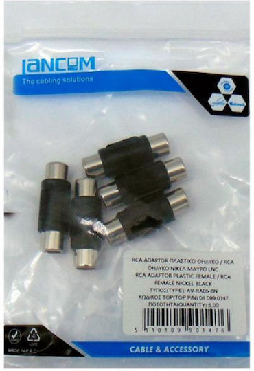 Convertor RCA masculin în RCA feminin Argintiu 5buc 01.099.0147