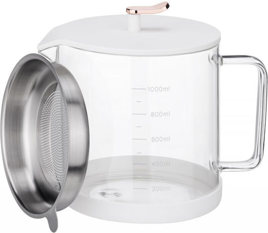 Navaris Τσαγιέρα με Φίλτρο Ανοξείδωτη Λευκή 1500ml
