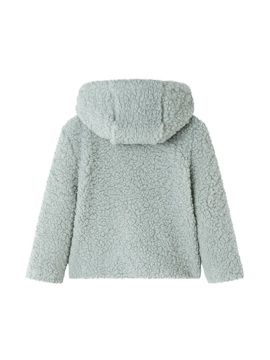 vidaXL Kids Fur Coat Short with Hood Green Mint