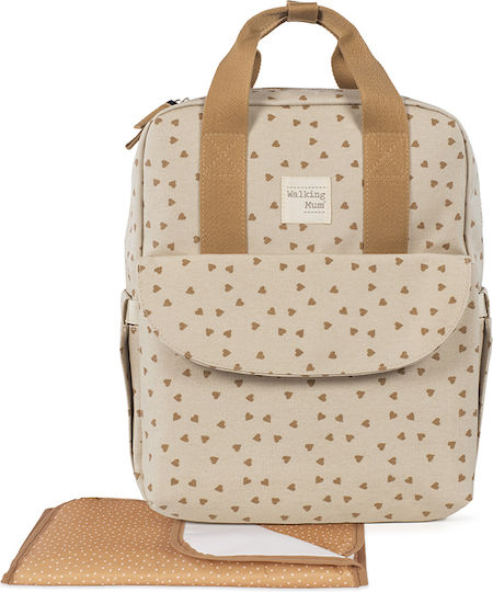 Backpack Changing Bag Poppy Cinnamon Hearts | Walking Mum 1120800325