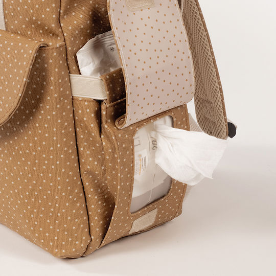 Backpack Changing Bag Poppy Cinnamon Polka Dot | Walking Mum 112080323