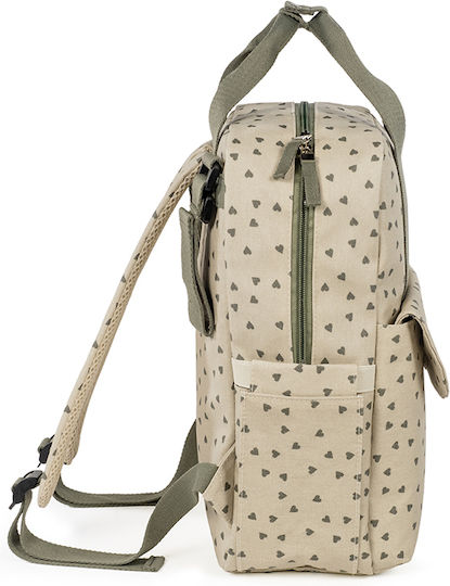 Backpack Changing Bag Poppy Olive Hearts | Walking Mum 1120800324