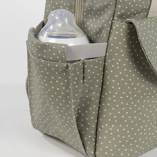 Backpack Changing Bag Poppy Olive Polka Dot | Walking Mum 1120800322