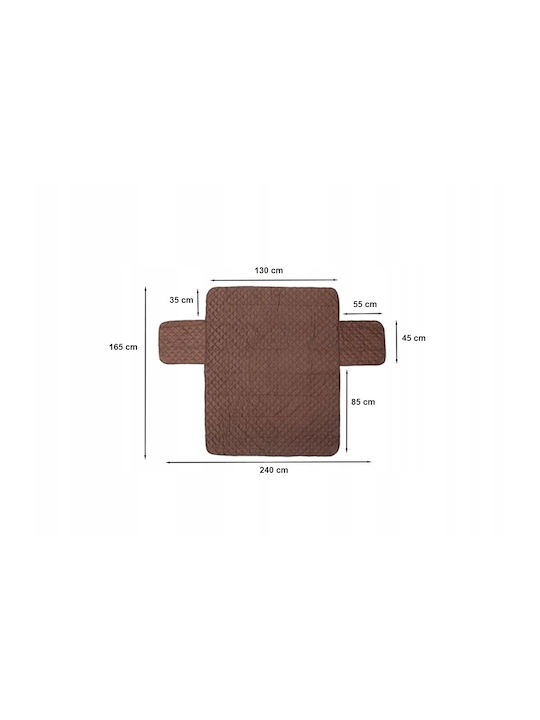 Verk Group Ελαστικό Κάλυμμα Διθέσιου Καναπέ Καφέ 165x240cm