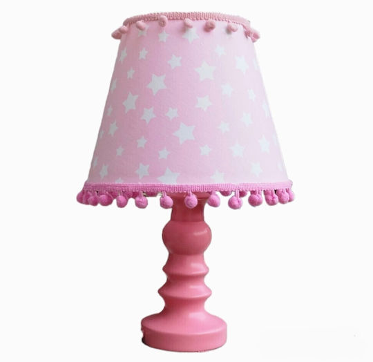 Oxygen Kids Table Lamp Lovely Pink Stars Pink 30x15x10cm