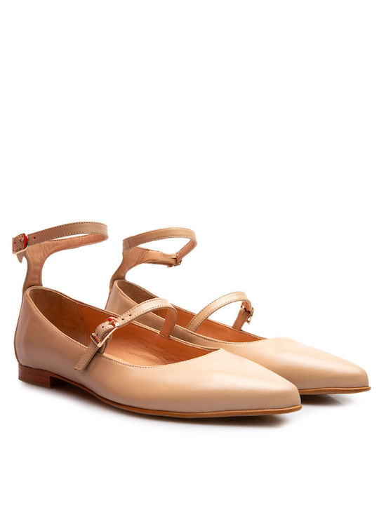 Labrini Damen Ballerinas in Beige Farbe