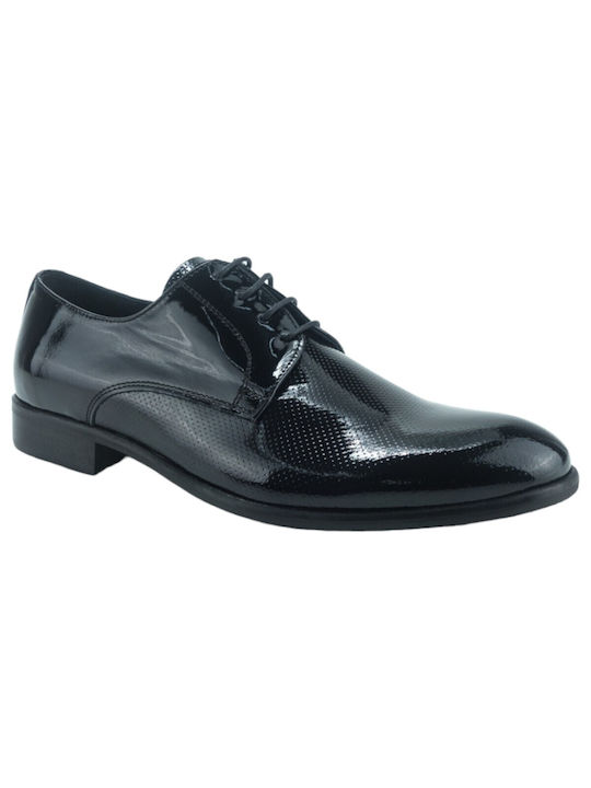 Vikatos Men's Patent Leather Dress Shoes Black