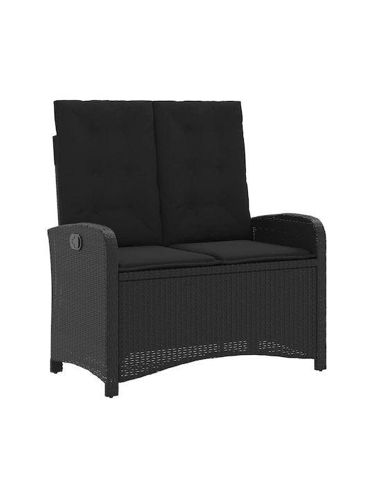 Garden & Outdoor Furniture Sets Dining Room Set 2 Pieces Black with Pillows