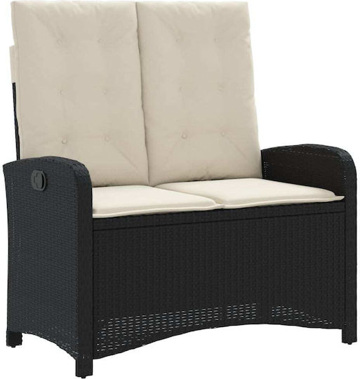 Garten- und Outdoor-Möbelsets 2 Stück Schwarz mit Kissen